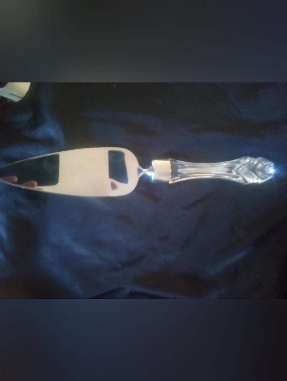 Waterford Crystal Double Swan Heart Cake Server Stainless Steel